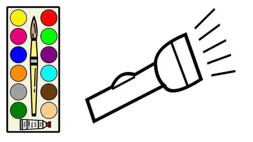 儿童简笔画:手电筒画画