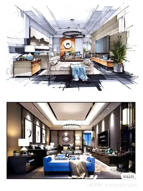 客厅设计  #室内设计手绘  #室内手绘  #客厅  #23考研  #马克笔