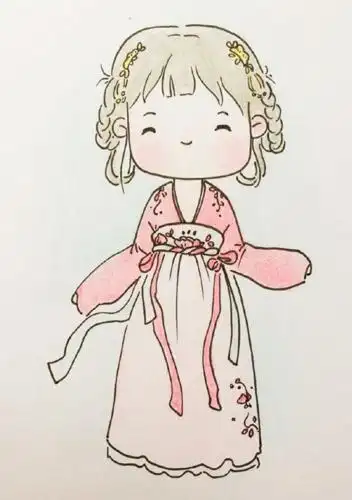 简笔画卡通人物萌中国风