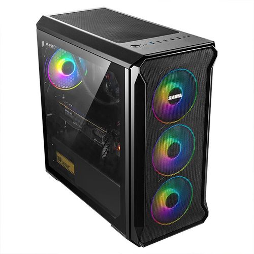 先马小坦克机箱送3个光环5溢彩风扇 水冷台式电脑游戏主机箱背线