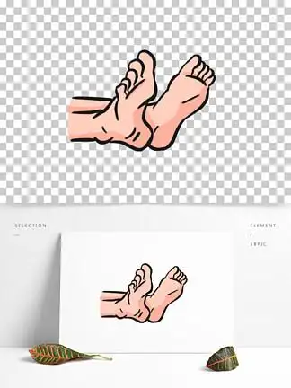 平躺一双脚手绘插画元 i>素 /i>四 i>肢 /i> i>肢 /i> i>体 /i>双脚