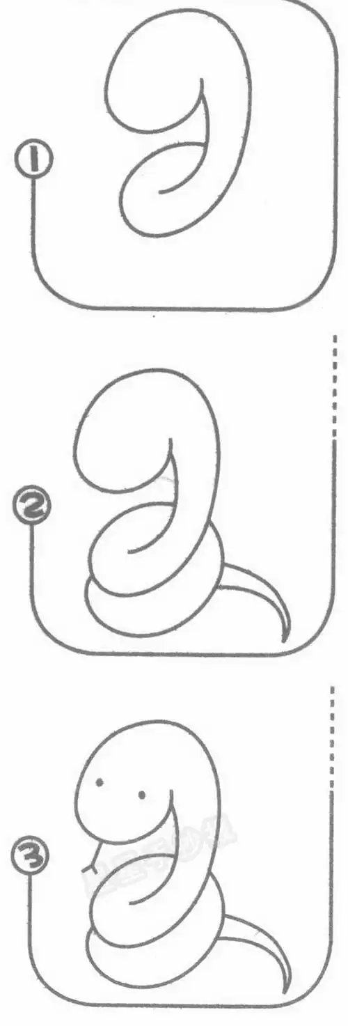 蛇冬眠简笔画冬眠小蛇简笔画