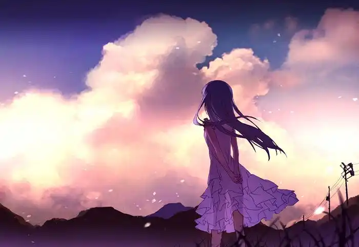 唯美动漫女生背影