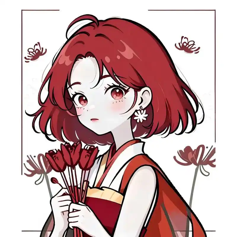 极简头像-彼岸花 曼珠沙华 花开彼岸,赤红惊心