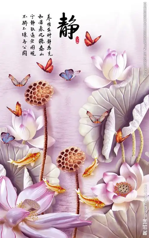 玄关图 荷花设计图__图片素材_其他_设计图库_昵图网nipic.com