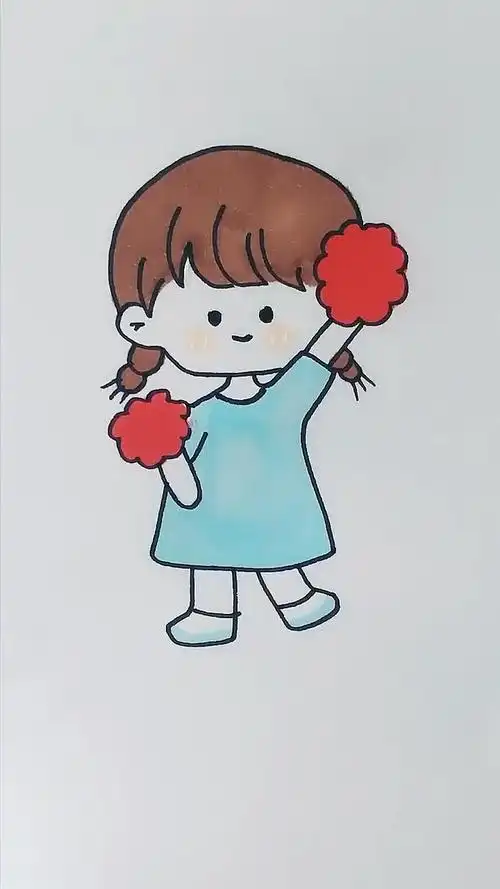 画画原来如此简单#啦啦队小女孩#人物简笔画#六一儿童节快乐