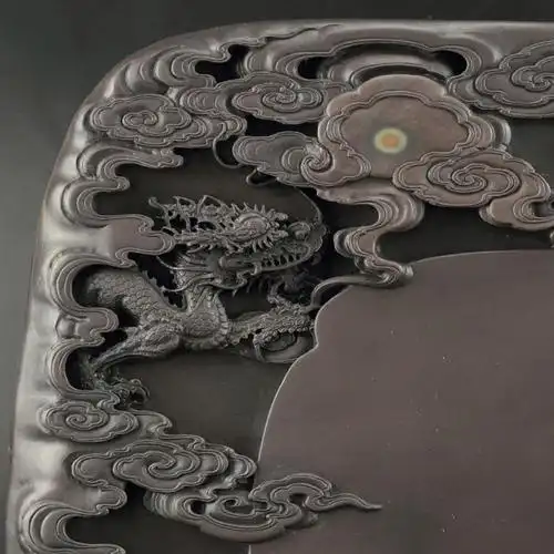 肇庆市制砚名师 程启元作品 坑仔岩《云龙》砚