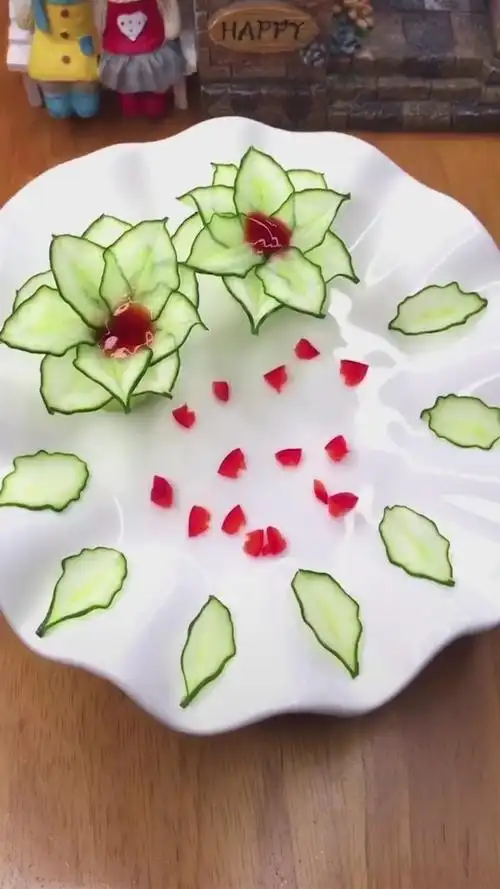 摆盘黄瓜花,简单易做又好看