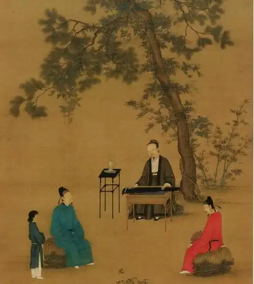 《听琴图》局部 赵佶 宋代