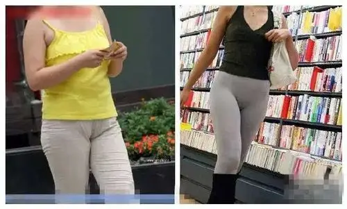 裤子勒得这么紧,妹子能穿好吗?