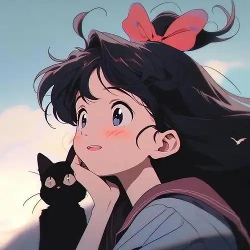 漫画头像:爱笑的女孩运气不会太差