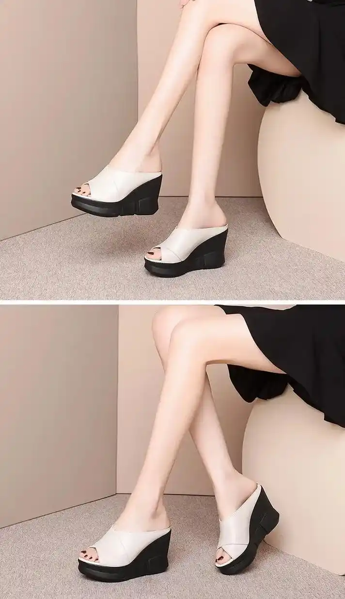 要高挑也要舒适,坡跟凉鞋让你气质出行.#高跟鞋 #凉鞋女 好 - 抖音