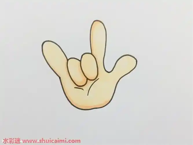 一只手简笔画彩色