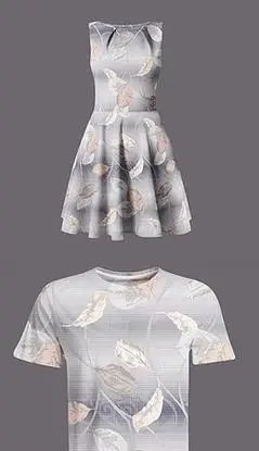 灰蓝紫色服装印花图案|灰蓝紫色简约几何张条纹理抽象叶藤图案