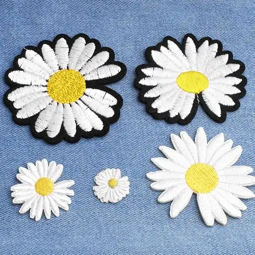 小雏菊布贴绣花刺绣贴衣服装饰贴花图案贴布裤子破洞补洞补丁补贴