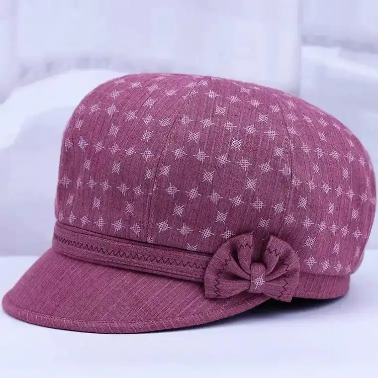 老人帽子女奶奶春秋季中老年妈妈帽薄款透气.