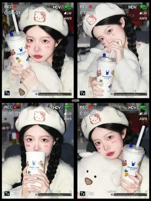 手拿奶茶怎么拍闪光灯和胶片太配了