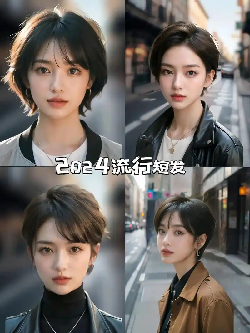 齐耳短发,又酷又飒,简约而不简单,尽显女性魅力.利落的发型
