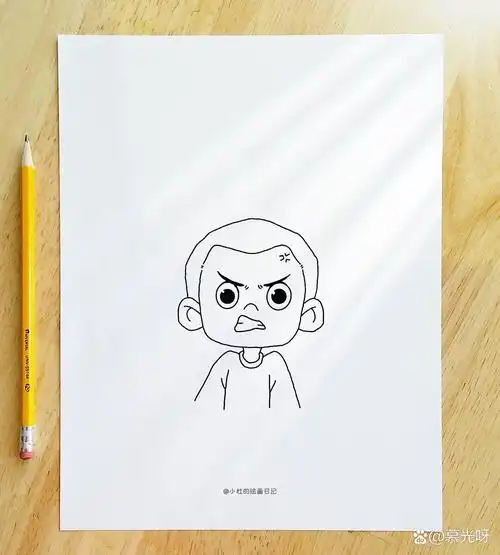 97简笔画教程-愤怒的小孩96 临摹自《萌趣集》78