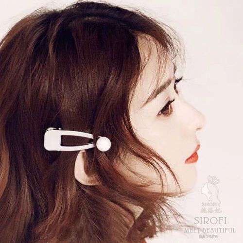 施洛妃 赵丽颖同款百搭珍珠发夹鸭嘴夹头饰一字夹刘海夹发饰品