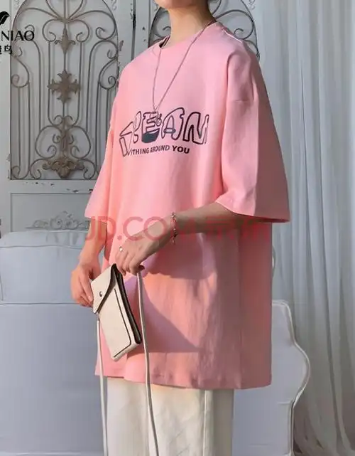 趣味字母情侣短袖t恤男女韩版潮流体恤冰感凉爽半袖学生潮牌上衣服