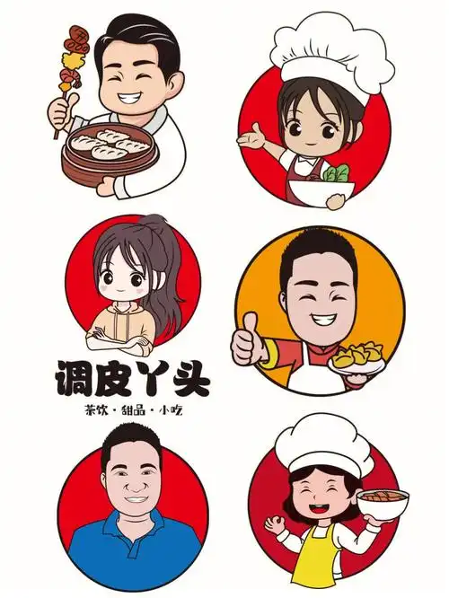 个人原创卡通企业卡通形象logo设计适用行业:餐饮,奶茶店,水果店,超市