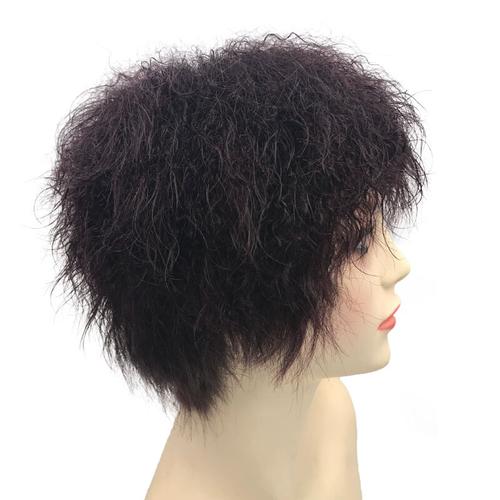 假发女短发中老年时尚蓬松烟花烫妈妈假发套真人发丝短卷发