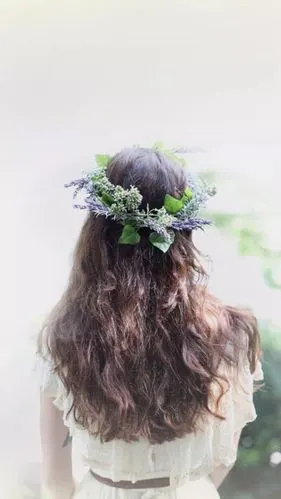 欧美,背影,女生,花