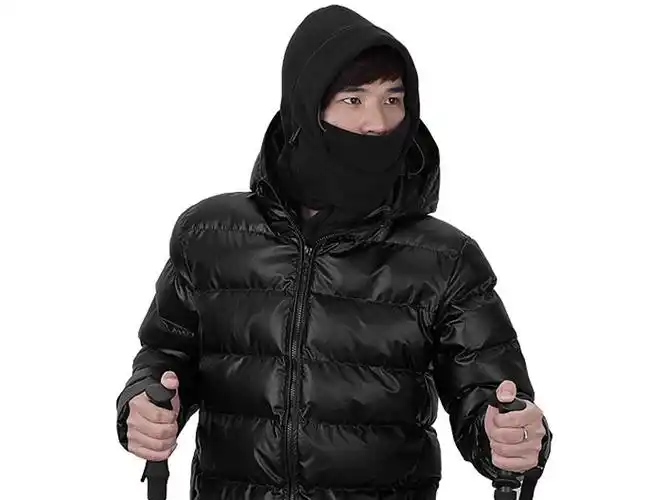 凹凸双层抓绒加厚蒙面头套反恐面罩防风保暖土匪帽子cs帽 at8720