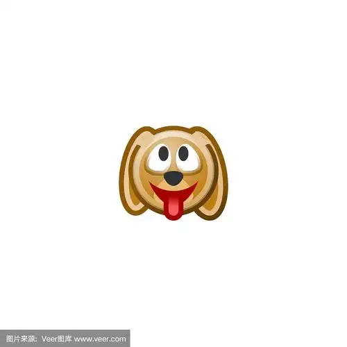 狗头矢量图标.孤立的小狗表情符号脸插图图标