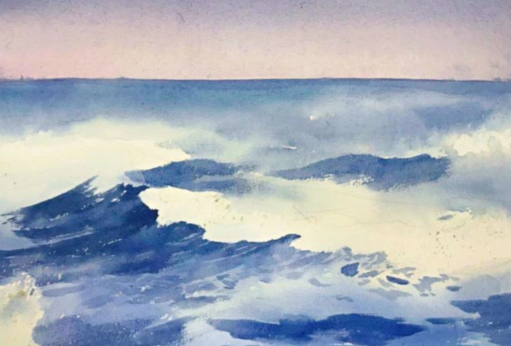 大海水彩绘制教程