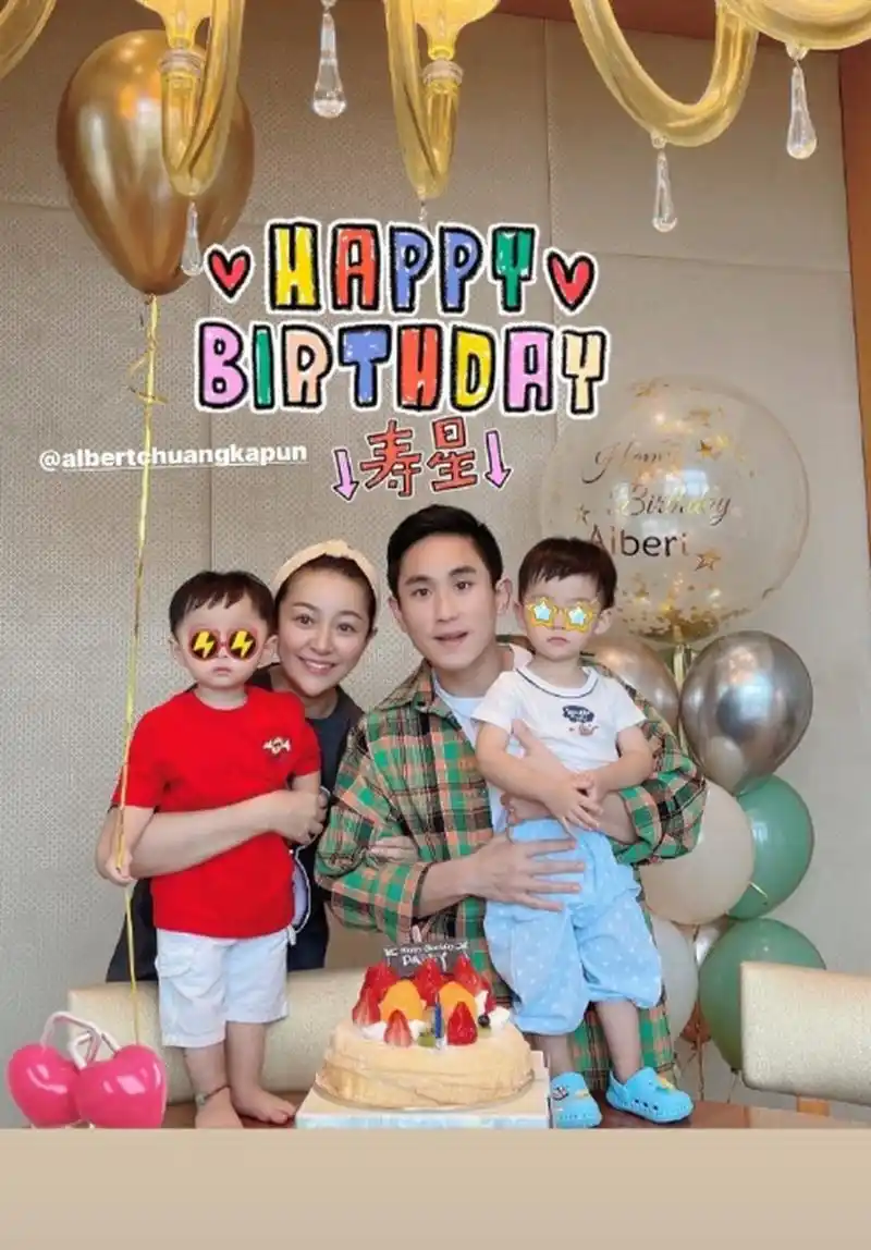 程新惠晒出全家照庆生 程新惠晒出全家照庆生,他穿格纹衬衫清爽帅气