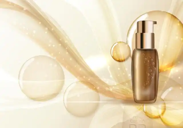 金色水波纹背景精华乳液化妆品素材