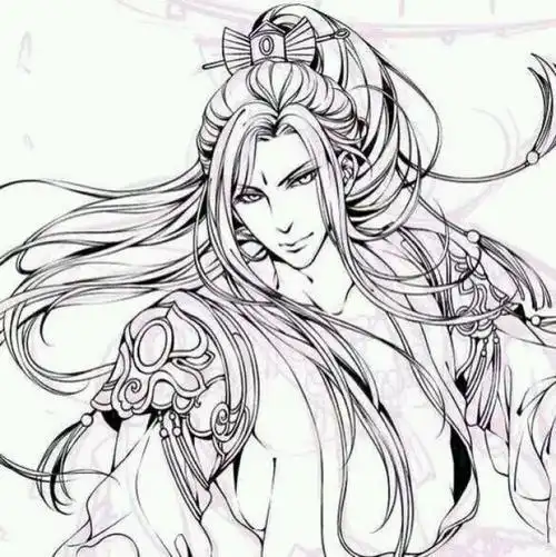 古风带面具简笔画