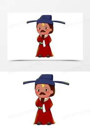 卡通手绘创意包青天元素