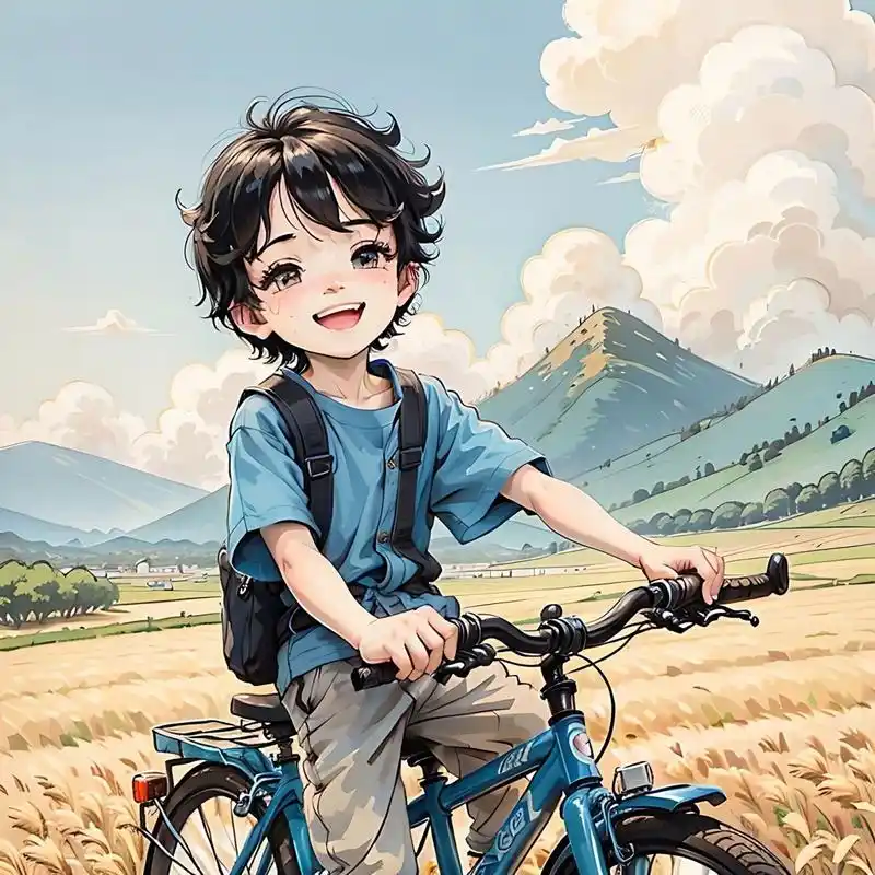 他享受着骑行的乐趣,欣赏着周围美丽的景色,感受到了大自然的力量和