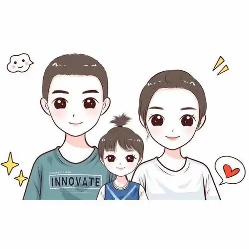 个性头像,一组幸福家庭亲子微信头像,手绘风喜欢吗?