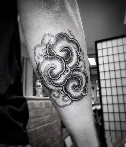 传统风格的祥云云朵纹身图案大全29