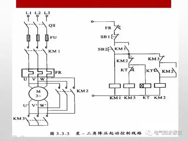 下面我们就用图解的方式讲解一下电动机星三角降压启动电路图,电气