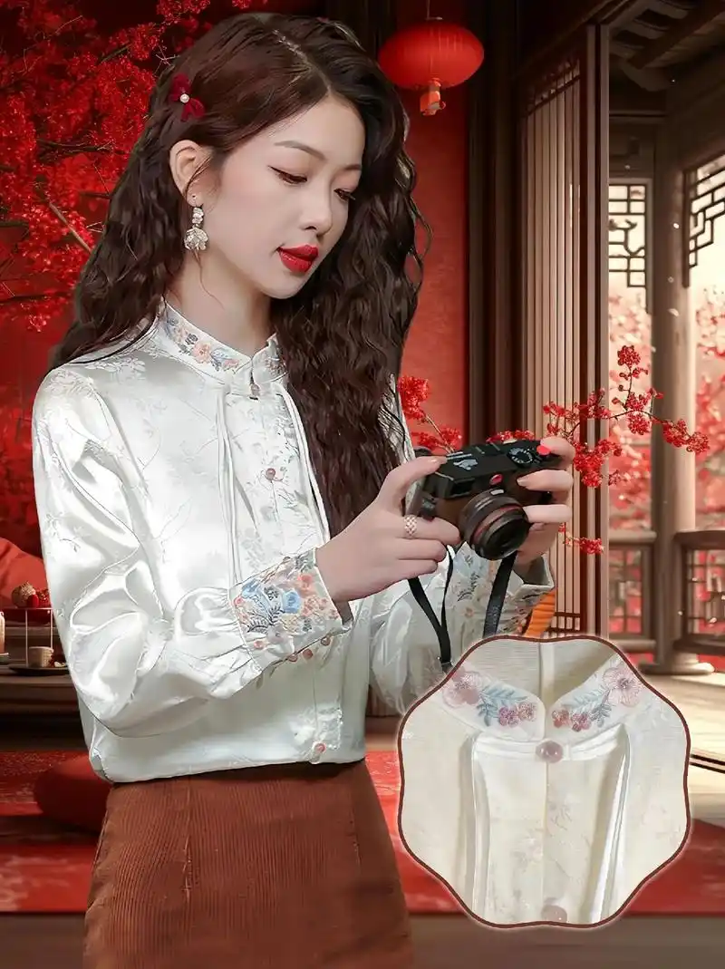 时尚国风雪纺衫,美丽自由穿搭!