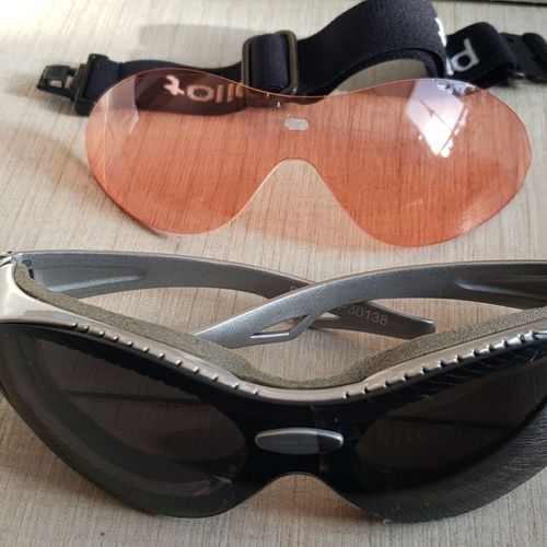 02飞行员风镜 飞行护目镜 防风镜 2副镜片