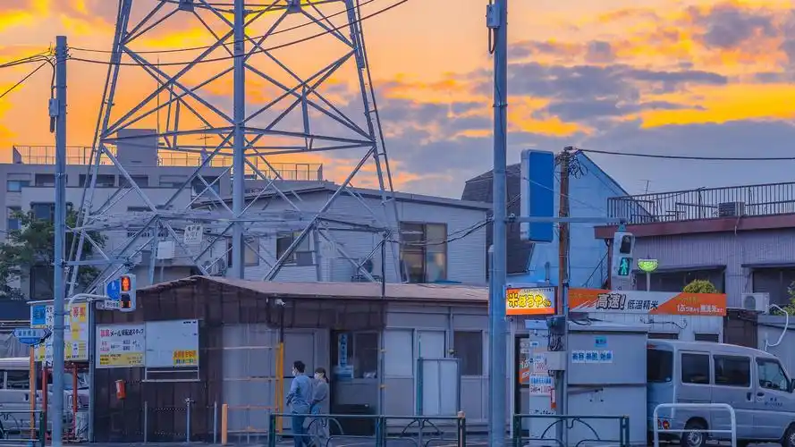 日本傍晚美景风光,城市夜景-回车桌面