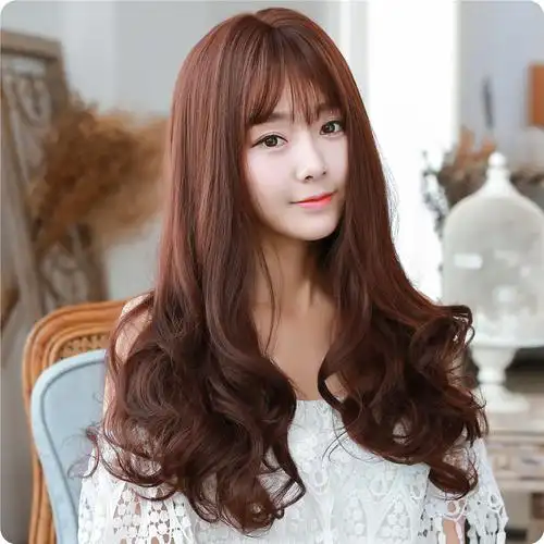 假发女空气刘海长卷发 蓬松大波浪假发淑女 韩国大头皮整顶假发