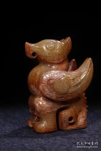 【馆藏级 汉 高古玉『古兽』摆件】