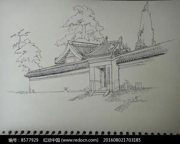 古建筑写生高清图片下载_红动中国