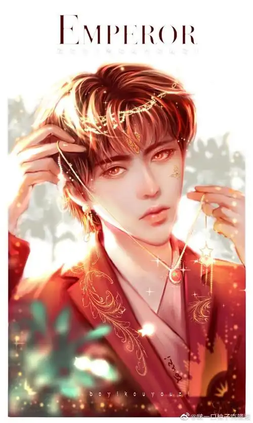 粉丝手绘的蔡徐坤漫画像氛围感