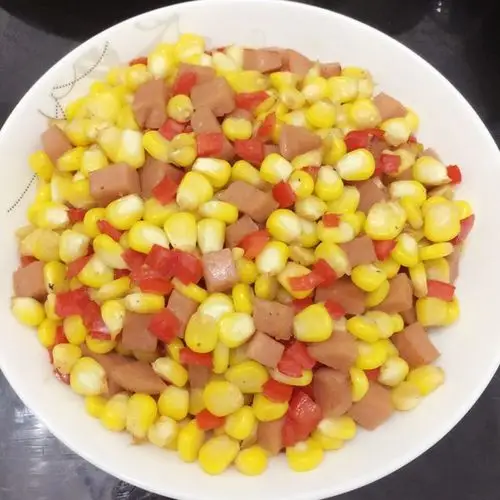 delun做的火腿肠玉米粒