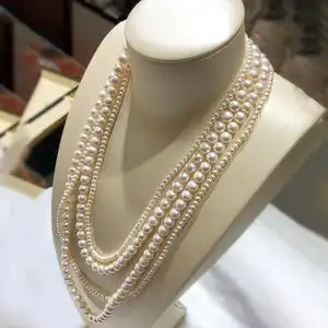 天然淡水珍珠项链双层毛衣链女一款多戴多层两圈百搭时尚气质高档