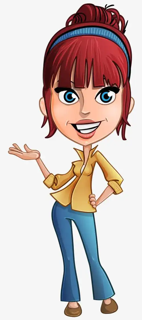 卡通手绘时尚美丽q版女人免抠素材免费下载_觅元素51yuansu.com