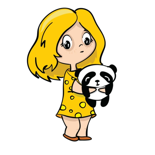 抱熊猫的女人图片